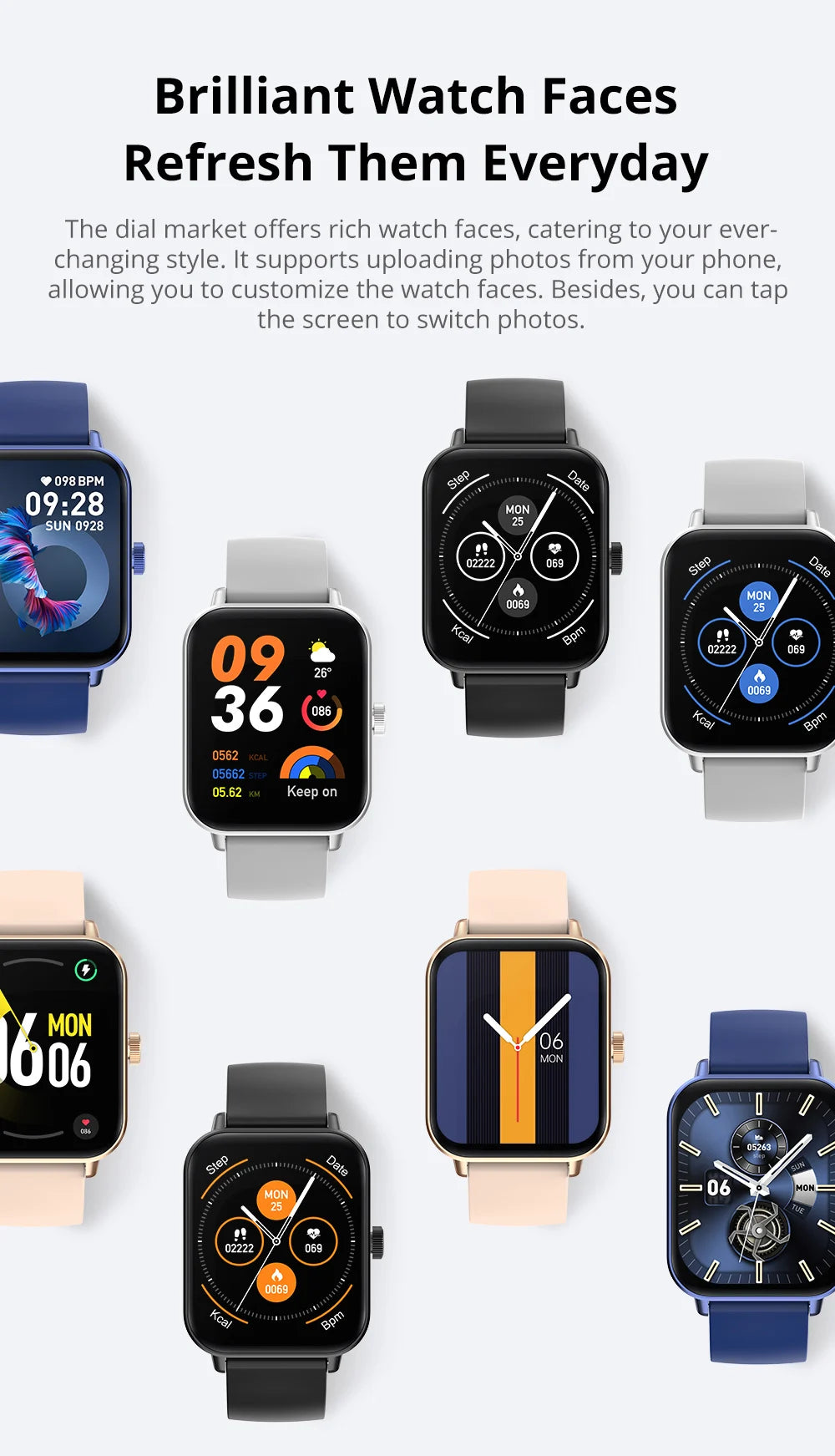 Smartwatch COLMI P81 z rozmowami Bluetooth, monitorem zdrowia 24H i 100+ trybami sportowymi