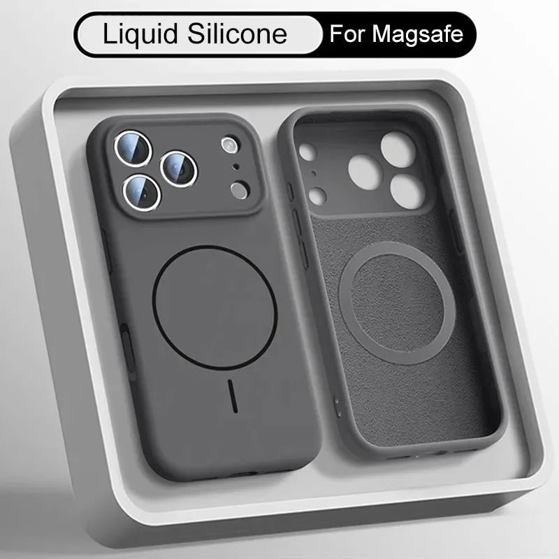 Magnetyczne Etui Silikonowe MagSafe iPhone 17 16 15 14 13 12 Pro Max Plus Air – Miękkie w Dotyku