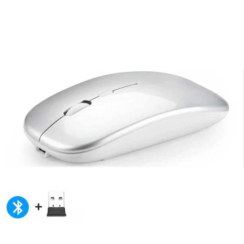 Mysz bezprzewodowa Bluetooth 2.4GHz cicha ładowana USB 1600 DPI