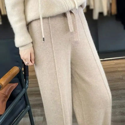 Czarne Spodnie Dresowe Damskie Wide Leg Wysoki Stan – Retro HipHop Korean
