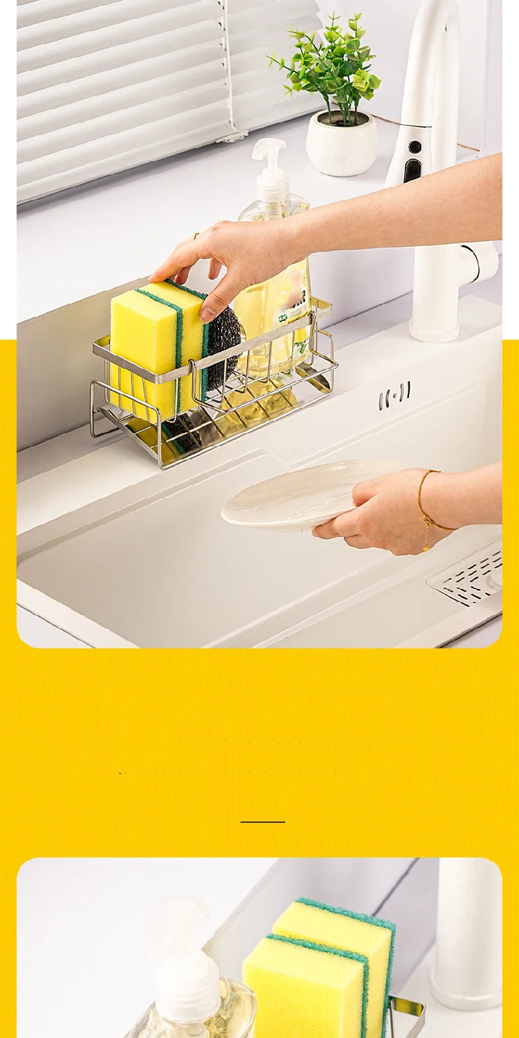 Organizer na gąbkę i akcesoria kuchenne ze stali nierdzewnej – ociekacz na zlew 23x10,5x9cm