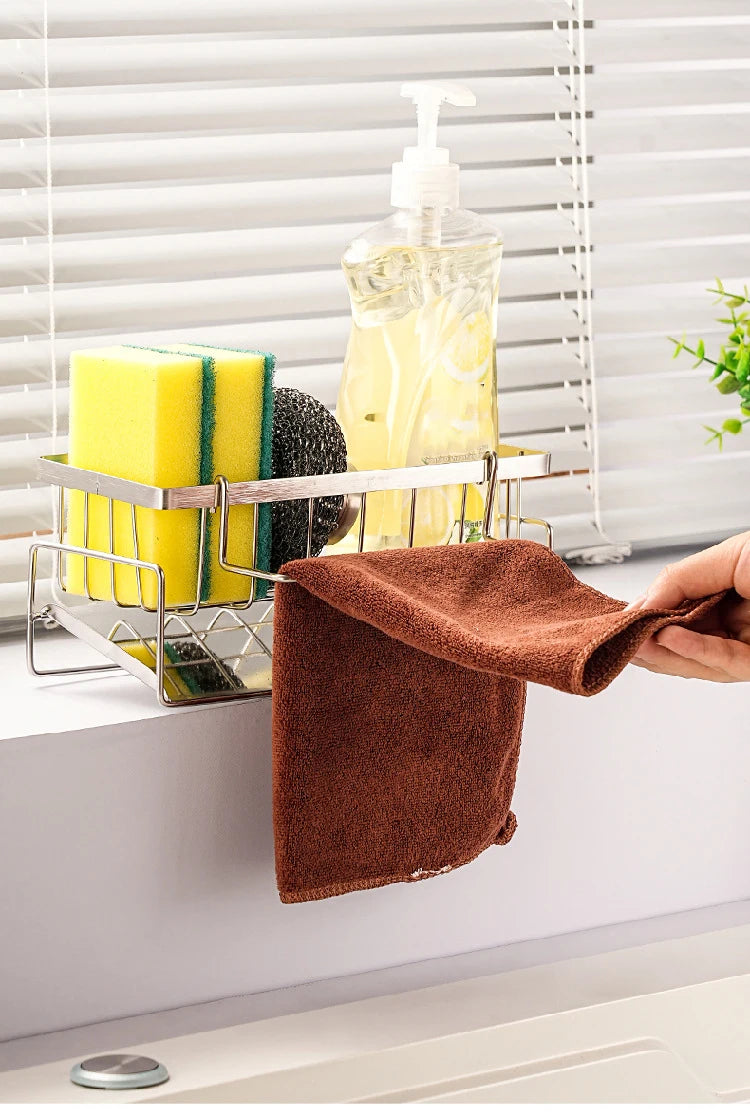 Organizer na gąbkę i akcesoria kuchenne ze stali nierdzewnej – ociekacz na zlew 23x10,5x9cm