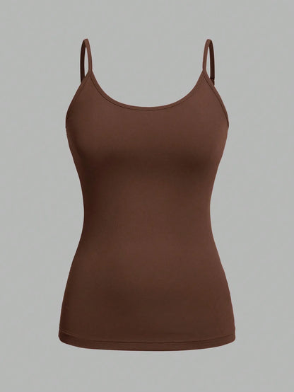 Top Damski na Ramiączkach Jednolity – Zestaw 4 Sztuk Camisole na Lato