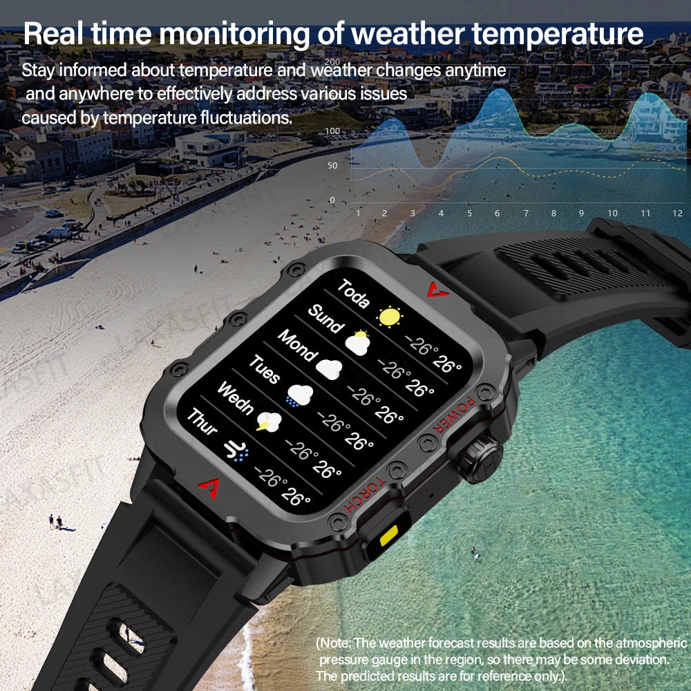 Smartwatch LAXASFIT Q11 – Latarka LED, Monitorowanie Zdrowia, Sport