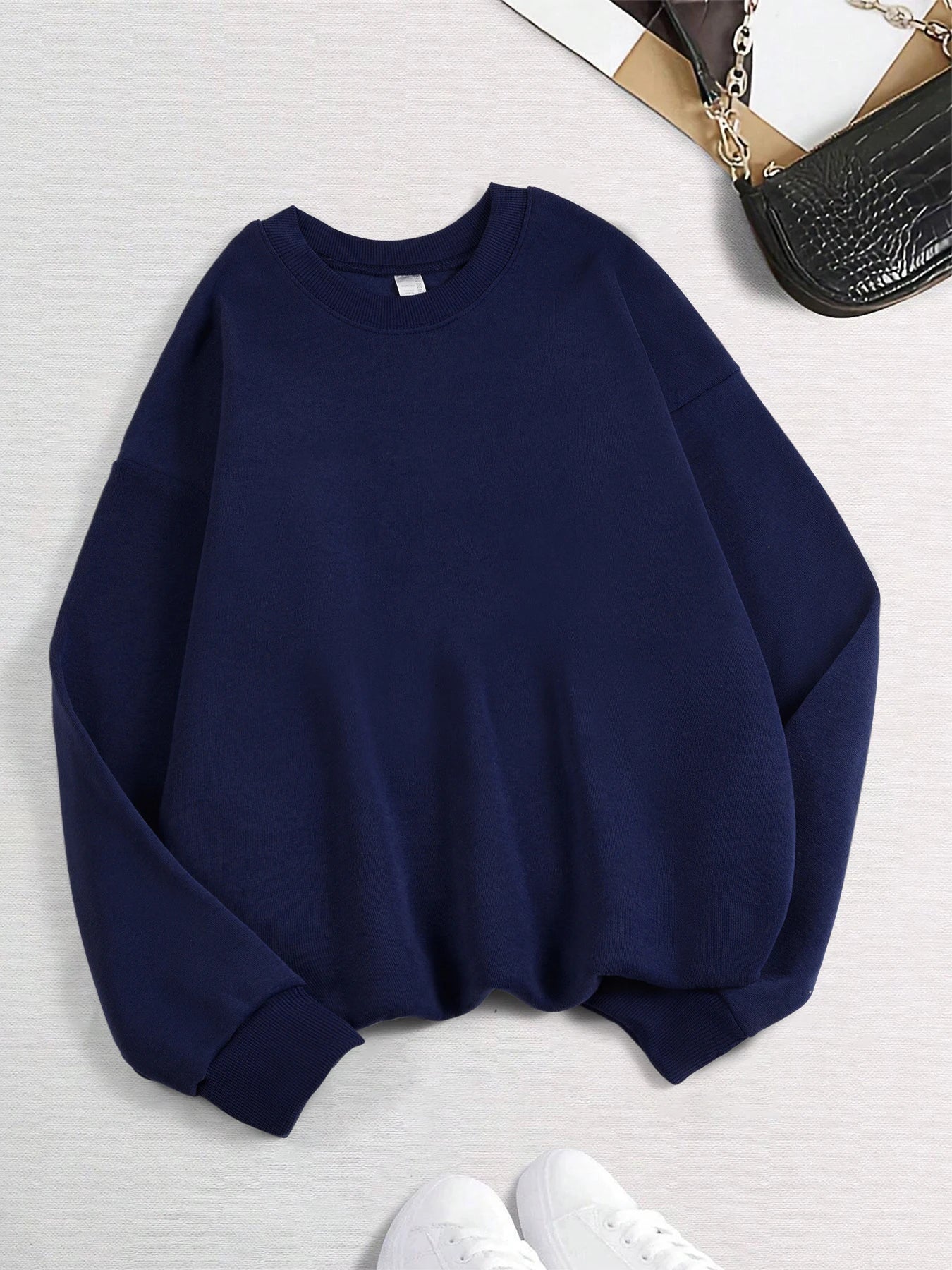 Ciepła Bluza Polarowa Damska bez Kaptura – Luźny Pullover na Jesień Zimę