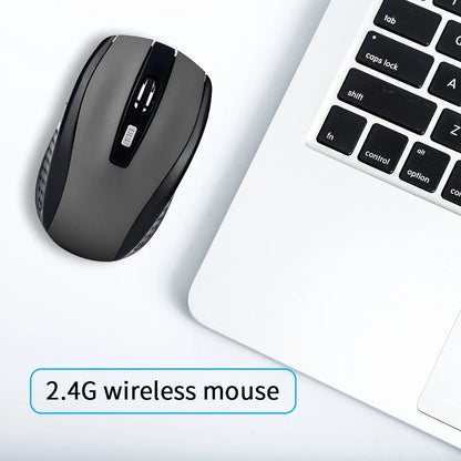 Mysz bezprzewodowa 2.4G optyczna 1200 DPI 6 przycisków cicha USB do PC Mac laptop