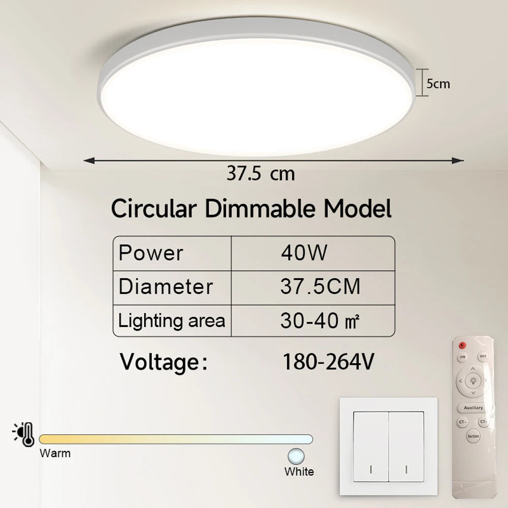 Lampa sufitowa LED 15W-50W | Plafon do kuchni, salonu, sypialni | 3000K/4000K/6500K | 220V