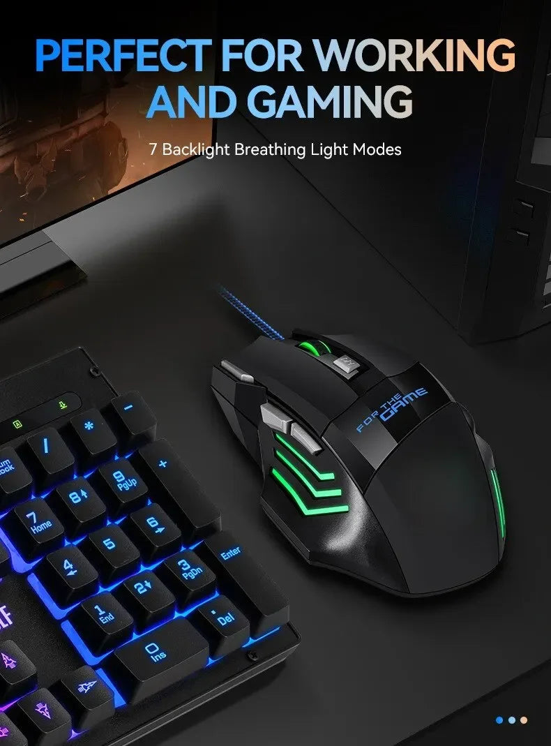 Mysz gamingowa RGB USB przewodowa 7 przycisków 5500 DPI ergonomiczna