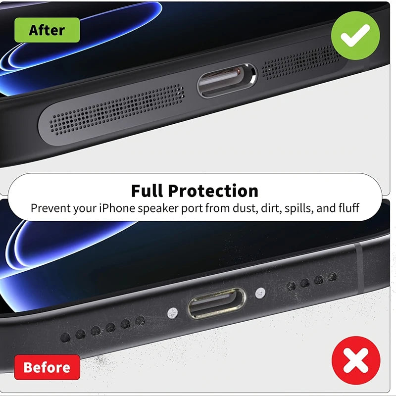 Siateczka przeciwkurzowa do iPhone 12 13 14 15 16 Pro – metalowa ochrona głośnika słuchawkowego (5 szt.)
