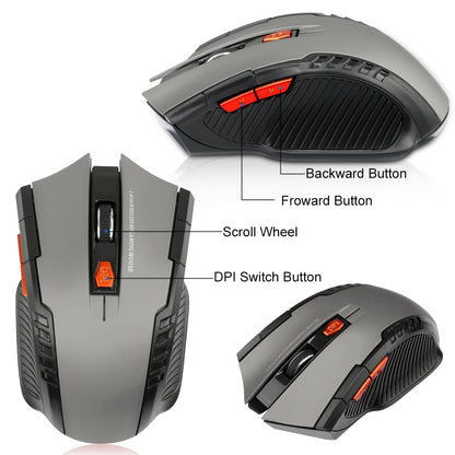 Mysz bezprzewodowa 2.4G 1600DPI 6 przycisków USB do PC i laptopa