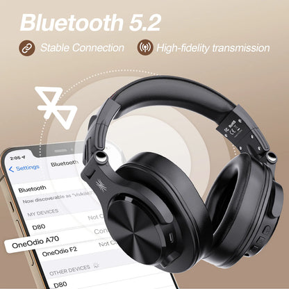 Słuchawki Bluetooth OneOdio Fusion A70 — Hi-Res Audio, 72H, Studio & DJ