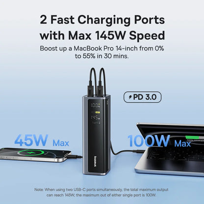 Baseus 145W Power Bank 20800mAh USB-C Szybkie Ładowanie