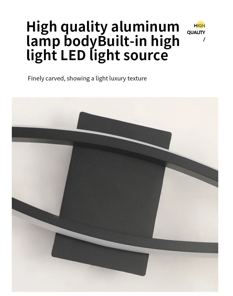 Kinkiet LED Ścienny Aluminiowy 12-18W Salon Sypialnia TV 60-80cm Czarny