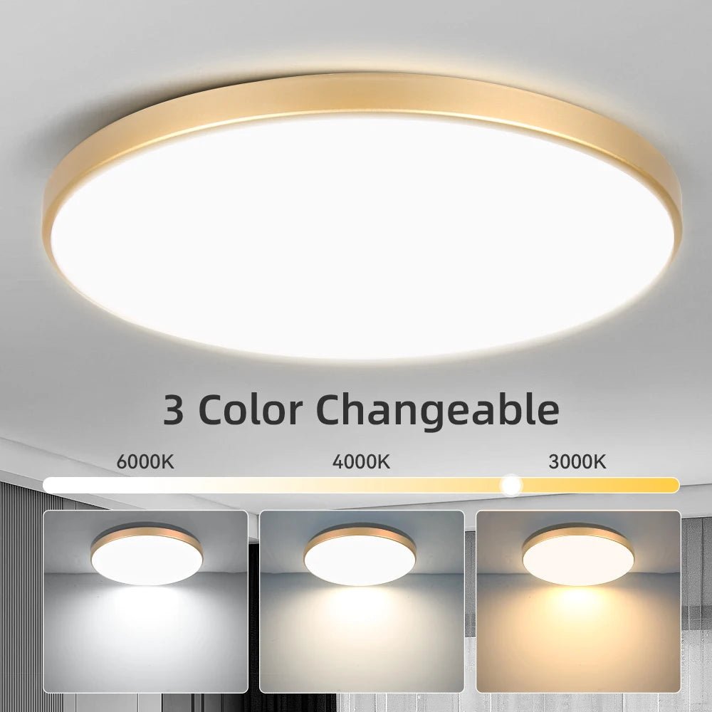 Plafon LED 18W/30W/40W IP44 do łazienki, kuchni i salonu – zimna, neutralna i ciepła biel