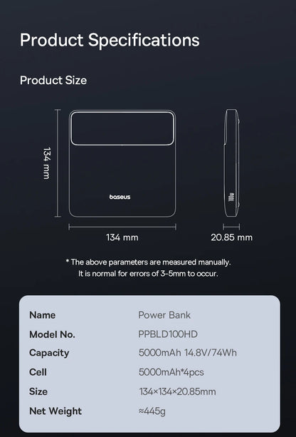 Baseus Power Bank 20000mAh 100W - szybkie ładowanie PD