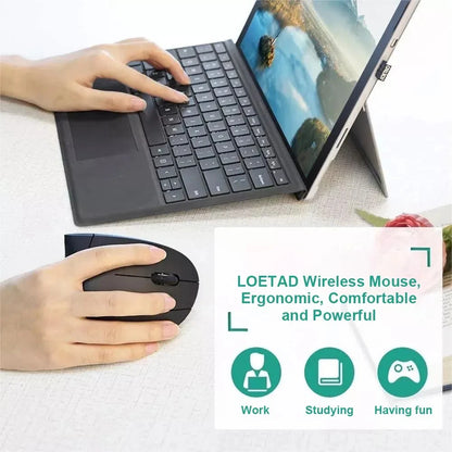 Pionowa Mysz Bezprzewodowa Ergonomiczna 2.4GHz 6 Przycisków DPI 800/1200/1600 do Laptopa PC
