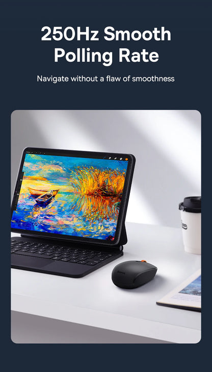 Baseus F01B Mysz Bezprzewodowa Bluetooth 3w1 (BT5.0 + BT3.0 + 2.4GHz) 1600DPI Cicha Ergonomiczna