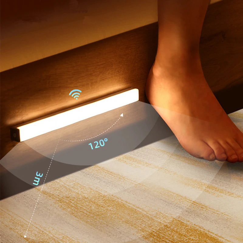 Lampka LED z czujnikiem ruchu, ładowanie USB-C, do kuchni, szafy i schodów