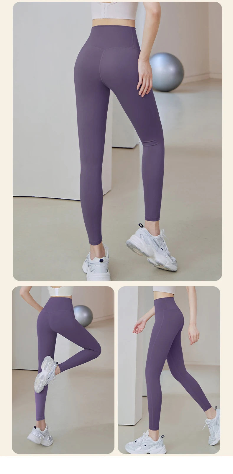 Legginsy Sportowe Prążkowane Bezszwowe – Wysoki Stan, Kontrola Brzucha, Joga