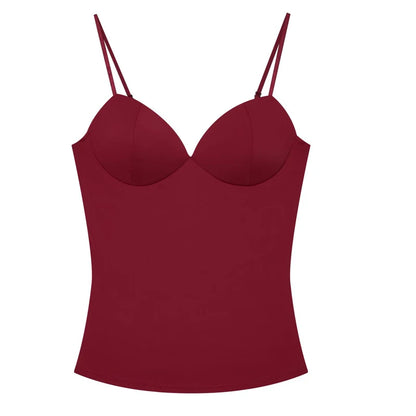 Gorsetowy Top Damski Crop na Ramiączkach – Brązowy Bustier Bodycon Backless