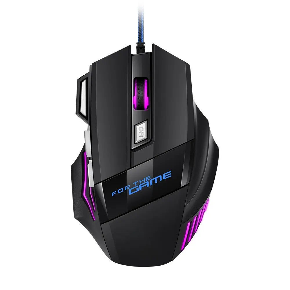 Mysz gamingowa RGB USB przewodowa 7 przycisków 5500 DPI ergonomiczna