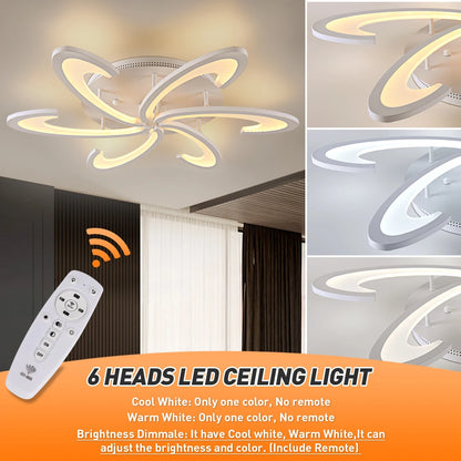 Lampa sufitowa LED Kwiat | Akryl i aluminium | 3 barwy światła | Pilot | 10-15 m²