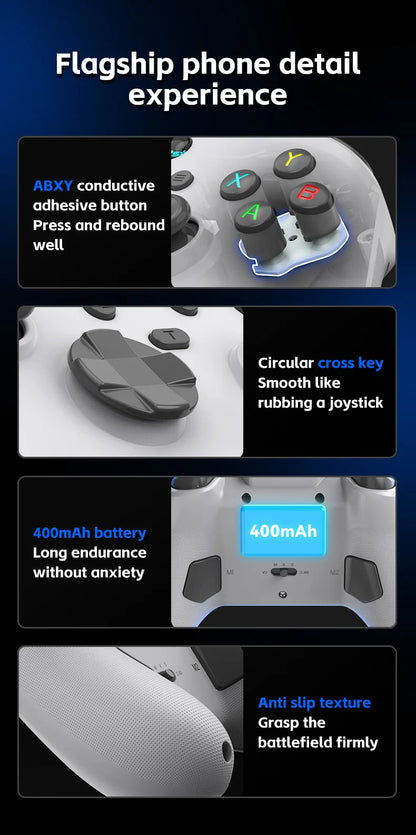 Kontroler G6 Bezprzewodowy do Gier Mobilnych z Hall Trigger i Hall Joystick | Switch / PC / Android / iOS