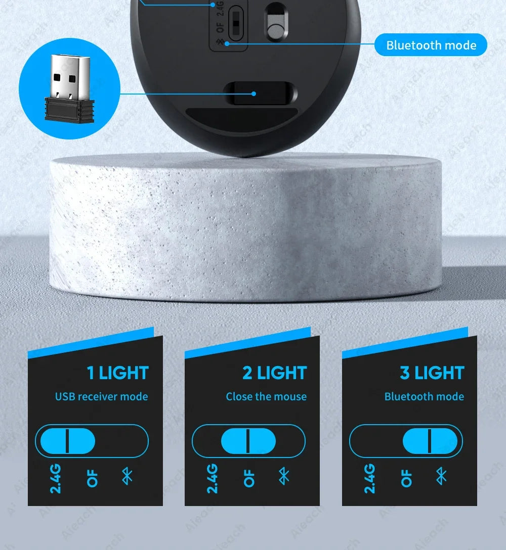 Mysz bezprzewodowa kompaktowa Bluetooth 1600DPI cicha
