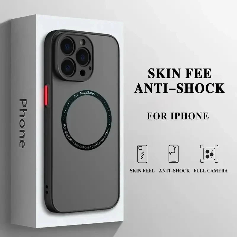 Etui Magnetyczne MagSafe do iPhone 16 15 14 13 12 11 Pro Max Mini Plus – Matowe Pancerne