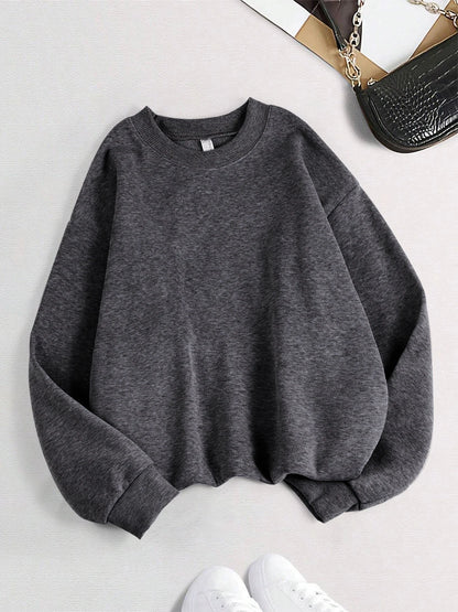 Ciepła Bluza Polarowa Damska bez Kaptura – Luźny Pullover na Jesień Zimę