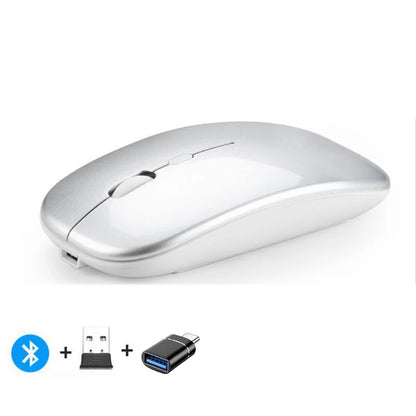 Mysz bezprzewodowa Bluetooth 2.4GHz cicha ładowana USB 1600 DPI