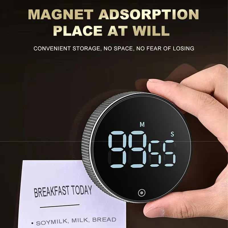 Magnetyczny Timer Kuchenny Obrotowy – Cyfrowy Minutnik do Gotowania