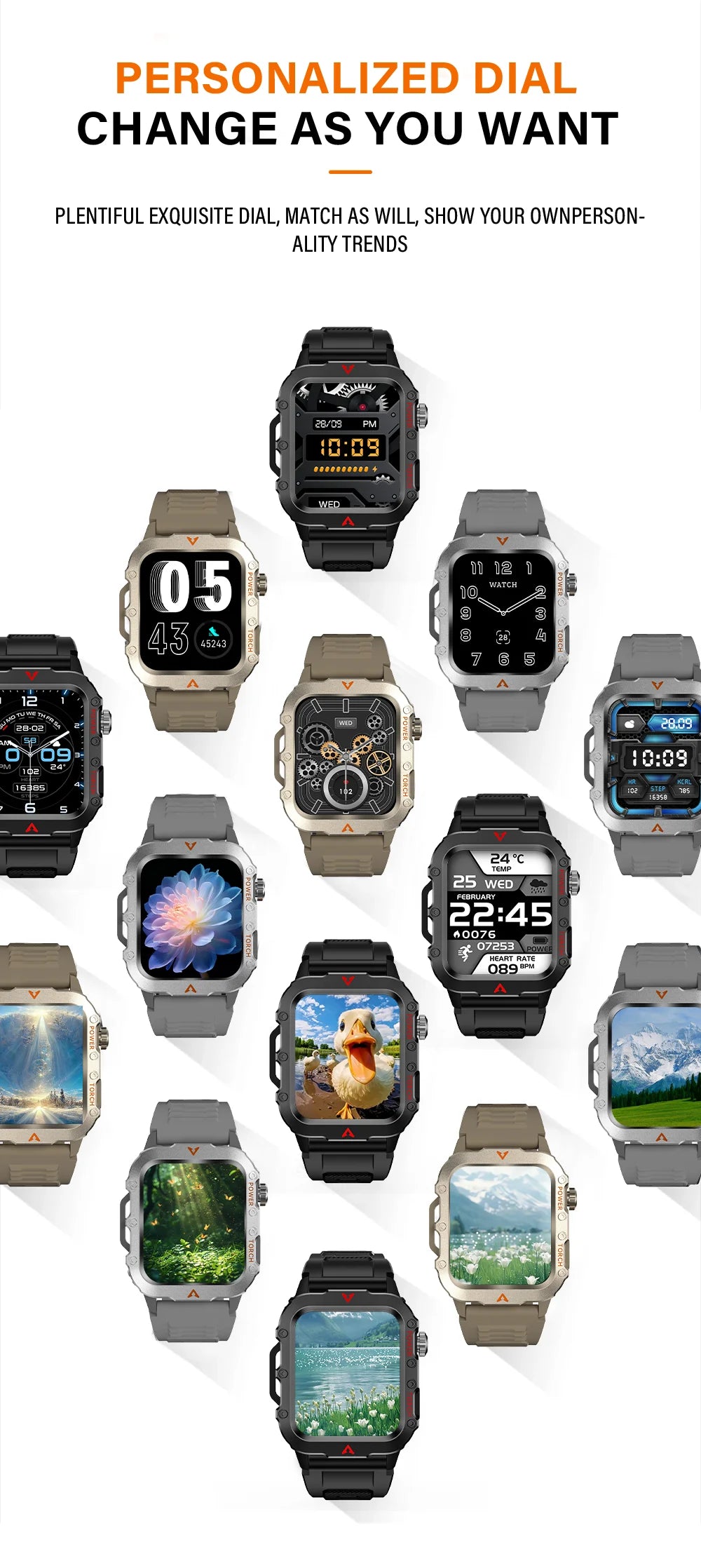 Smartwatch LAXASFIT Q11 – Latarka LED, Monitorowanie Zdrowia, Sport