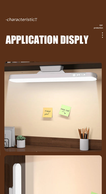 Lampka biurkowa LED USB z magnesem – 3 barwy światła, ściemnialna, akumulatorowa