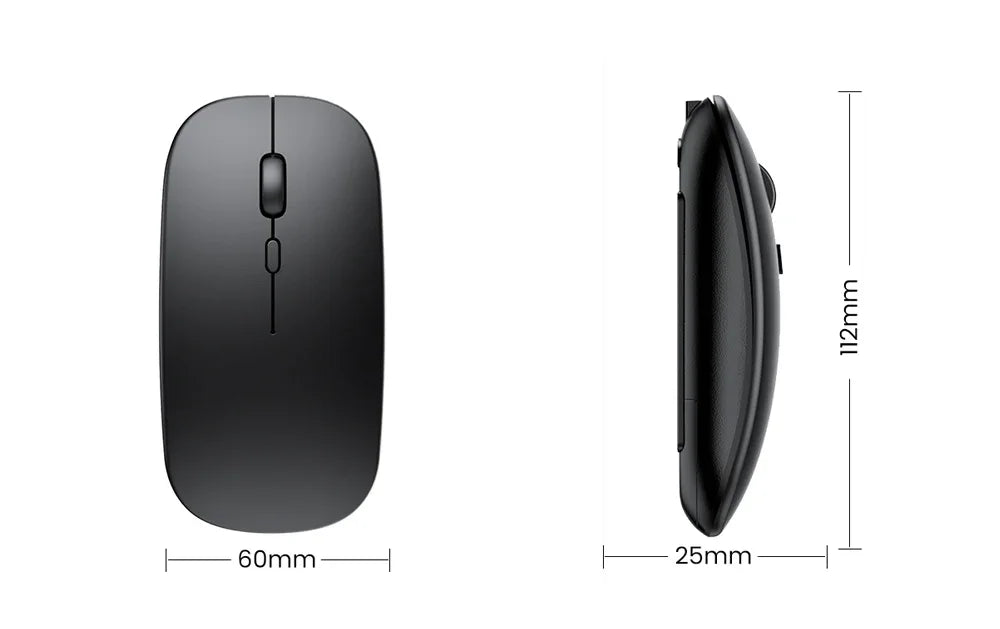 Mysz bezprzewodowa Bluetooth 2.4GHz cicha ładowana USB 1600 DPI