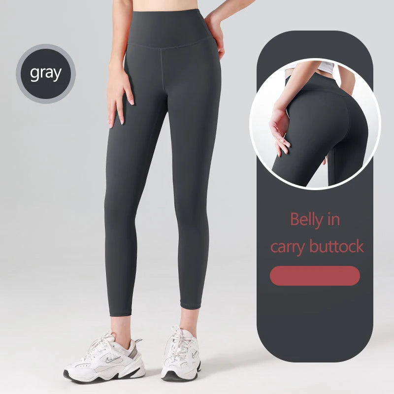 Legginsy Sportowe Prążkowane Bezszwowe – Wysoki Stan, Kontrola Brzucha, Joga