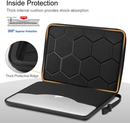 Etui na laptopa 13 14 15,6 cala EVA wodoodporne z paskami czarne