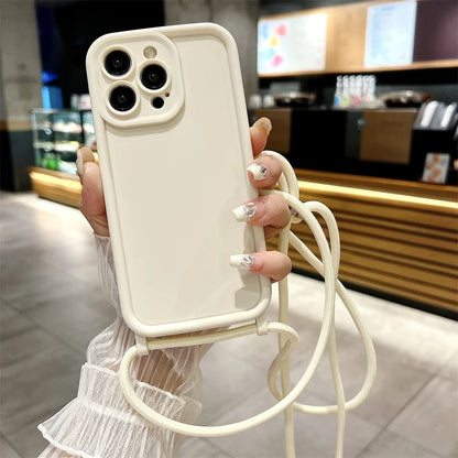 Etui z paskiem przez ramię do iPhone - regulowany sznurek, ochrona przed zarysowaniem