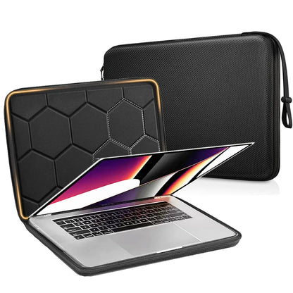 Etui na laptopa 13 14 15,6 cala EVA wodoodporne z paskami czarne
