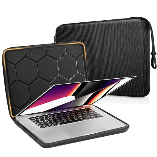 Etui na laptopa 13 14 15,6 cala EVA wodoodporne z paskami czarne