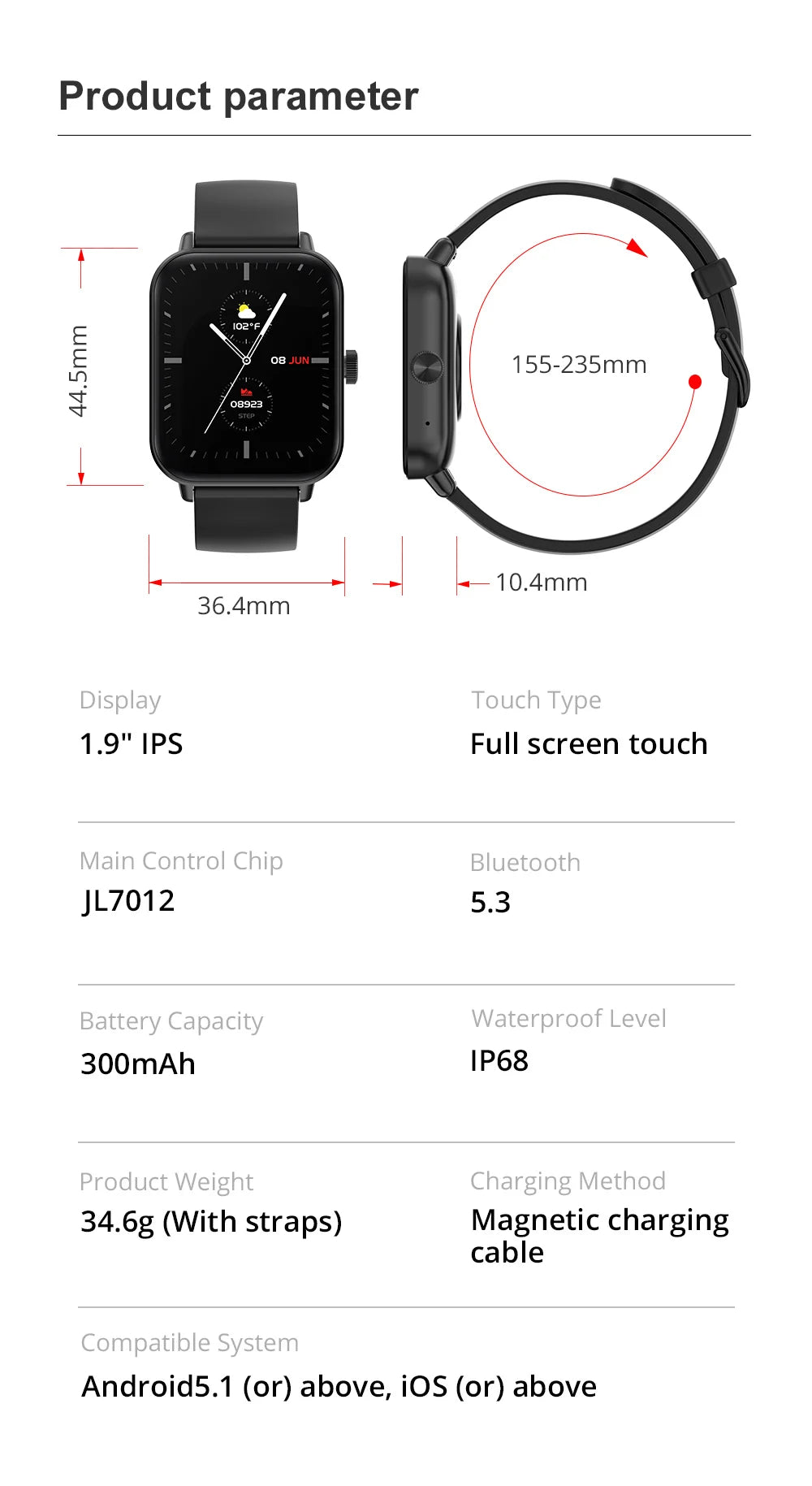 Smartwatch COLMI P81 z rozmowami Bluetooth, monitorem zdrowia 24H i 100+ trybami sportowymi