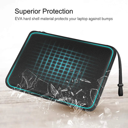 Etui na laptopa 13 14 15,6 cala EVA wodoodporne z paskami czarne