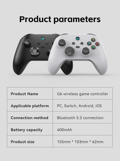 Kontroler G6 Bezprzewodowy do Gier Mobilnych z Hall Trigger i Hall Joystick | Switch / PC / Android / iOS