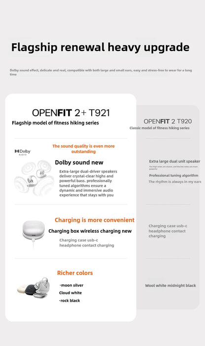 Shokz OpenFit 2+ słuchawki open-ear z Dolby Audio