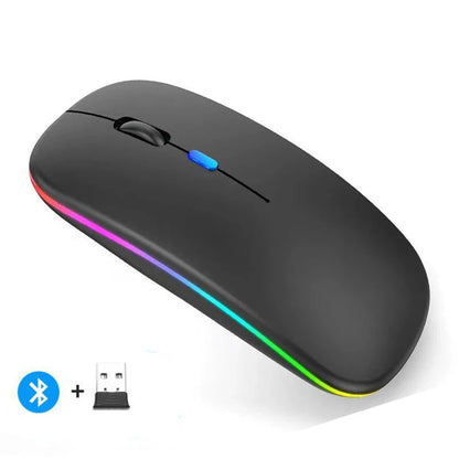Mysz bezprzewodowa Bluetooth 2.4GHz cicha ładowana USB 1600 DPI