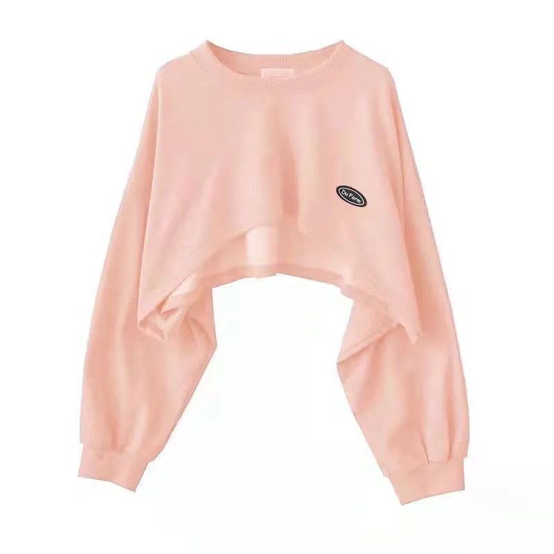 Bluza Damska Oversize Pullover z Kapturem – Jednolity Kolor Streetwear