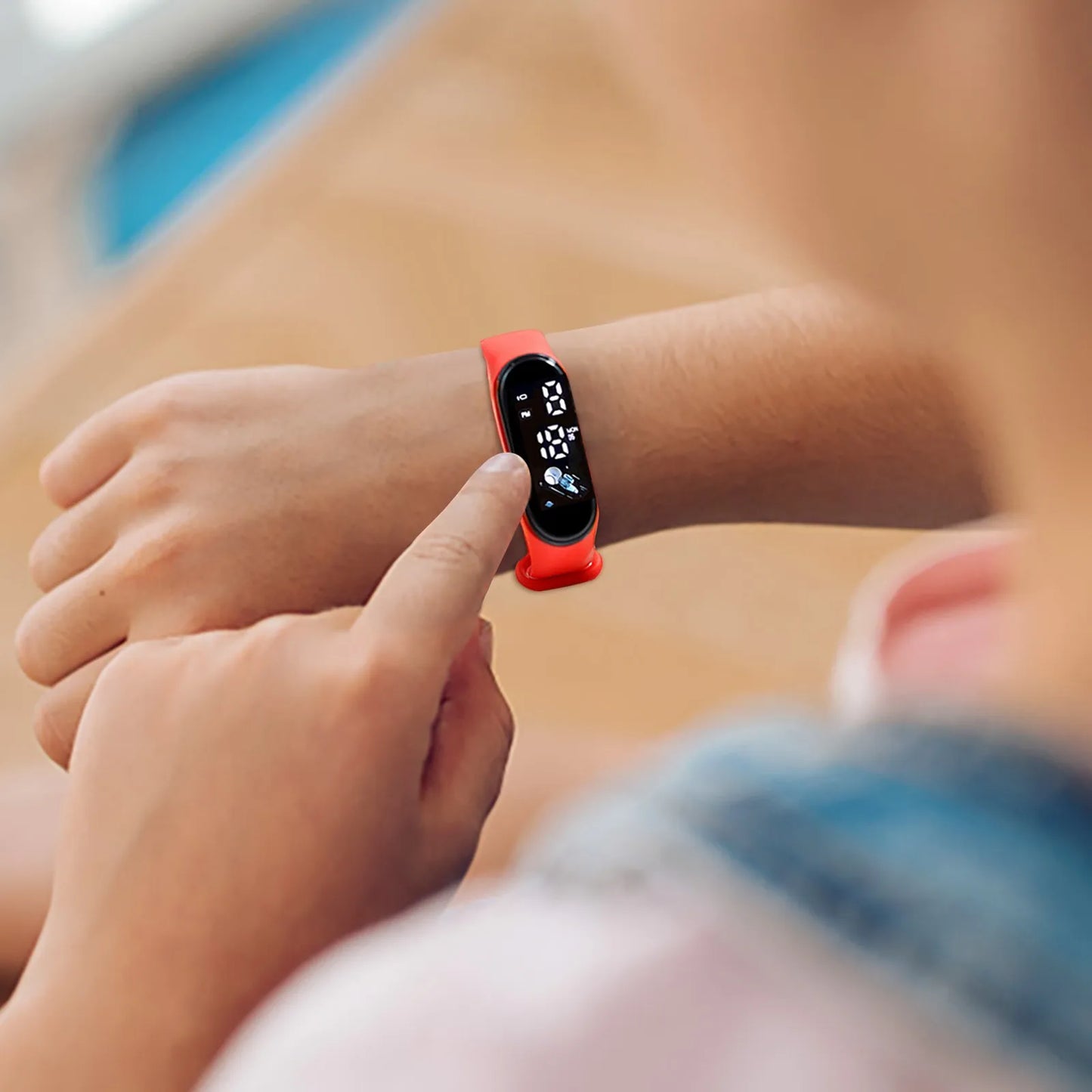 Smartwatch dla dzieci z cyfrowym wyświetlaczem – zegarek sportowy na silikonowej bransolecie