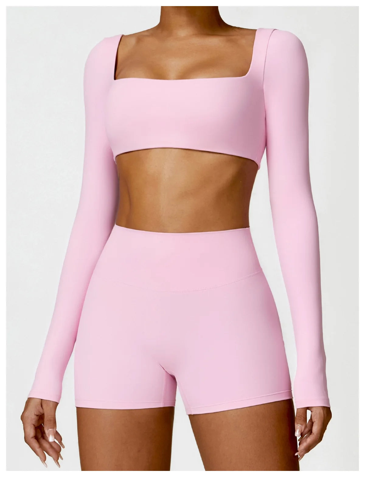 Sportowy Crop Top Damski z Kwadratowym Dekoltem – Szybkoschnący do Jogi i Siłowni