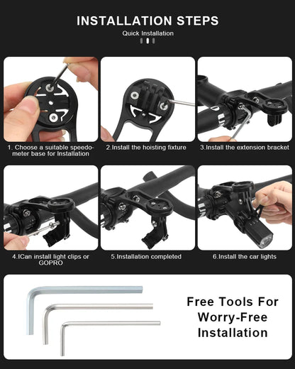 RIDERACE Bicycle Computer Holder Bike Handlebar Camera Mount Cycling Stopwatch Speedometer Bracket for Garmin Edge Bryton CatEye