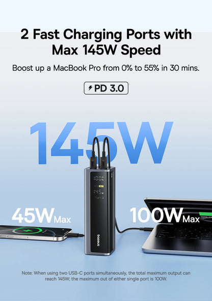 Baseus 145W Power Bank 20800mAh USB-C Szybkie Ładowanie
